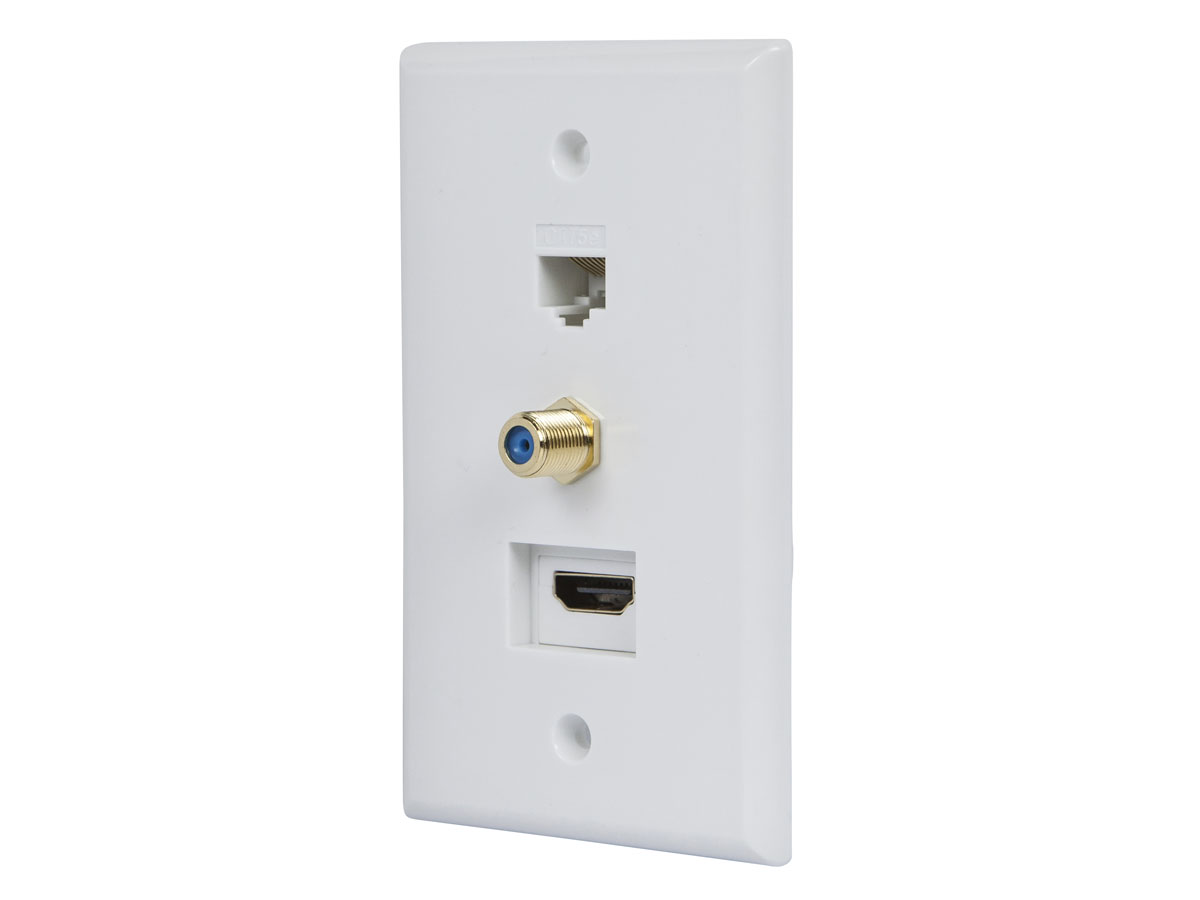Recessed HDMI RJ45 Cat5e Wall Plate