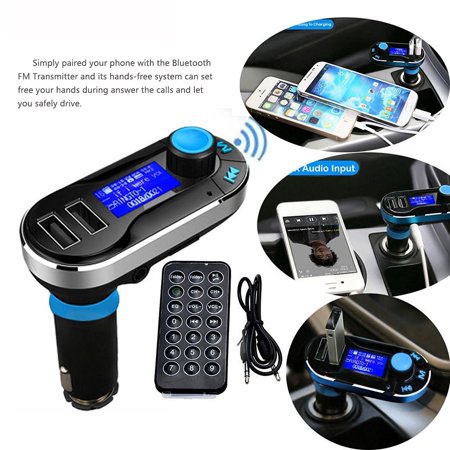Bluetooth FM Transmitter Hands Free Supports SD Card Flash Drive