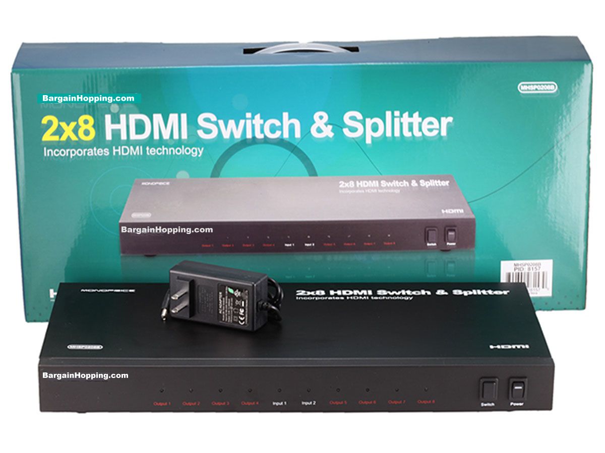 2x8 HDMI Switch & Splitter