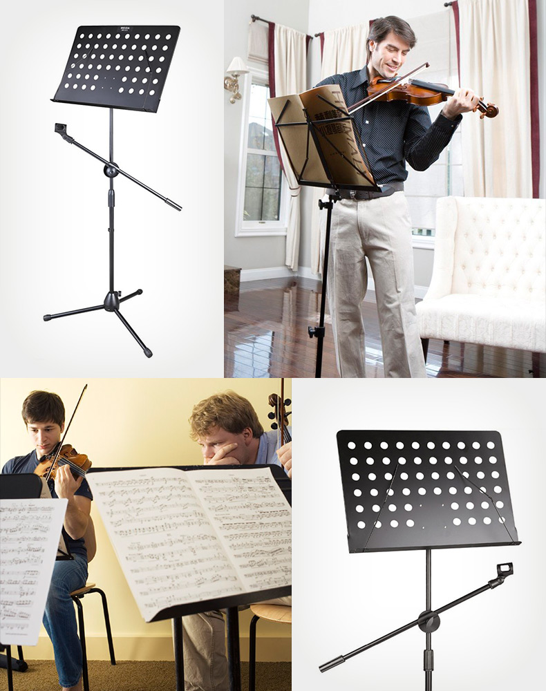 Adjustable Heavy Duty Tripod Music Note Stand w/ Mic Holder