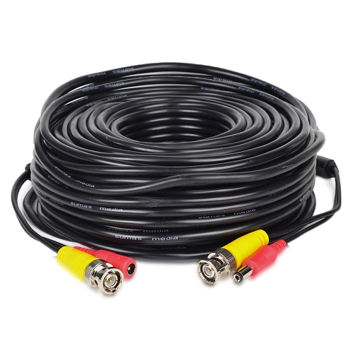 80' BNC Video & Power Cable For Security Surveillance Cameras