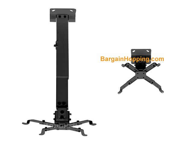 Ceiling Projector Mount Bracket (Max 44Lbs) - BLACK - Click Image to Close