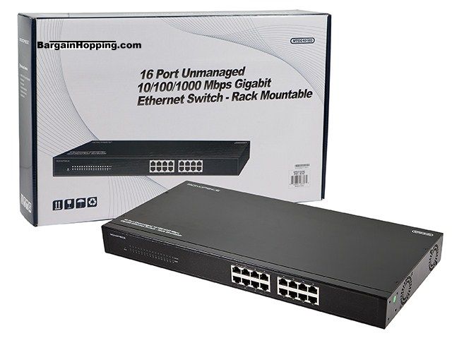 16 Port Unmanaged 10/100/1000 Mbps Gigabit Ethernet Switch