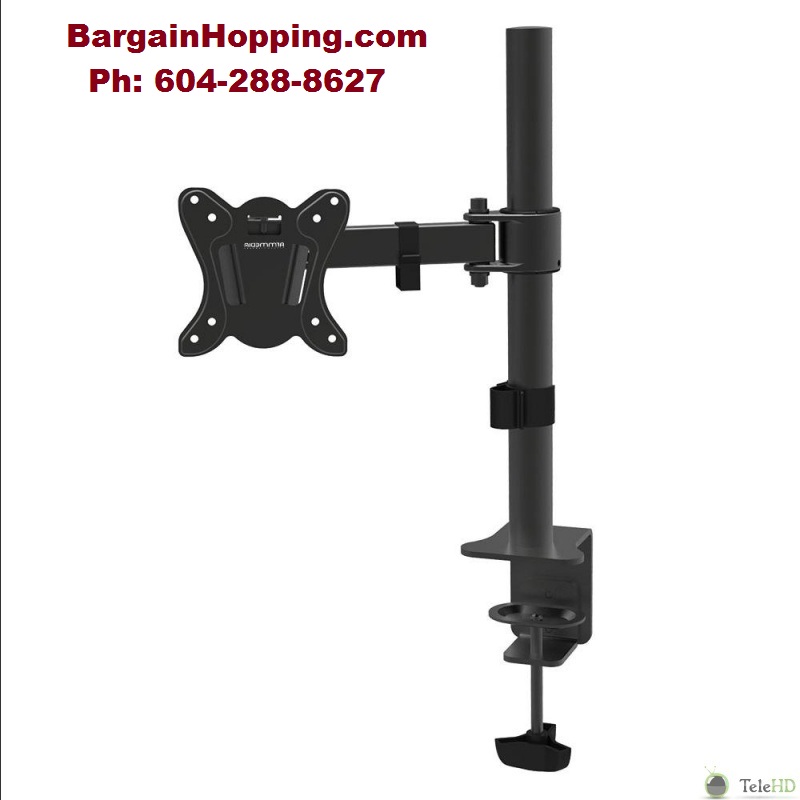 13-27 inch Single Monitor Desk Mount Adjustable Bracket - Click Image to Close