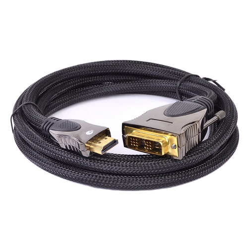 6.56FT HDMI to DVI-D Single Link Video Mesh-Sleeved Cable