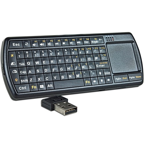 71-key 2.4 GHz Wireless Mini Keyboard with Touchpad w/LED Flashl