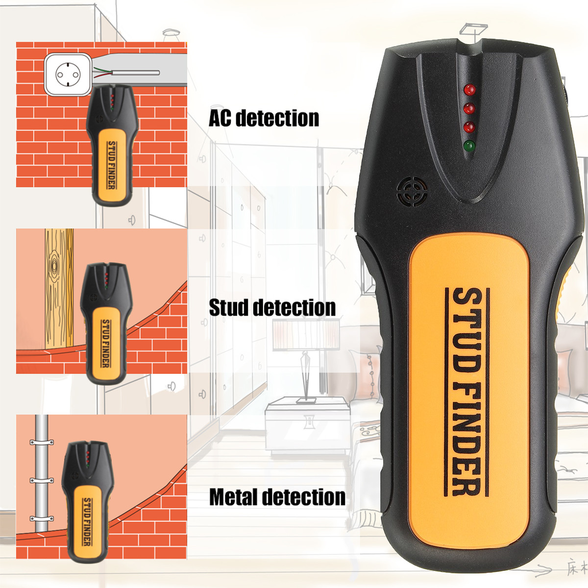 3 In 1 Stud Finder Scanner - Click Image to Close