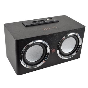 Portable MP3 Jukebox w/Li-Ion Battery (Black Wood) - MP3 Jukebox