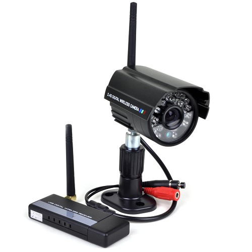 2.4GHz Digital Wireless Surveillance Camera Kit w/Remote Access,
